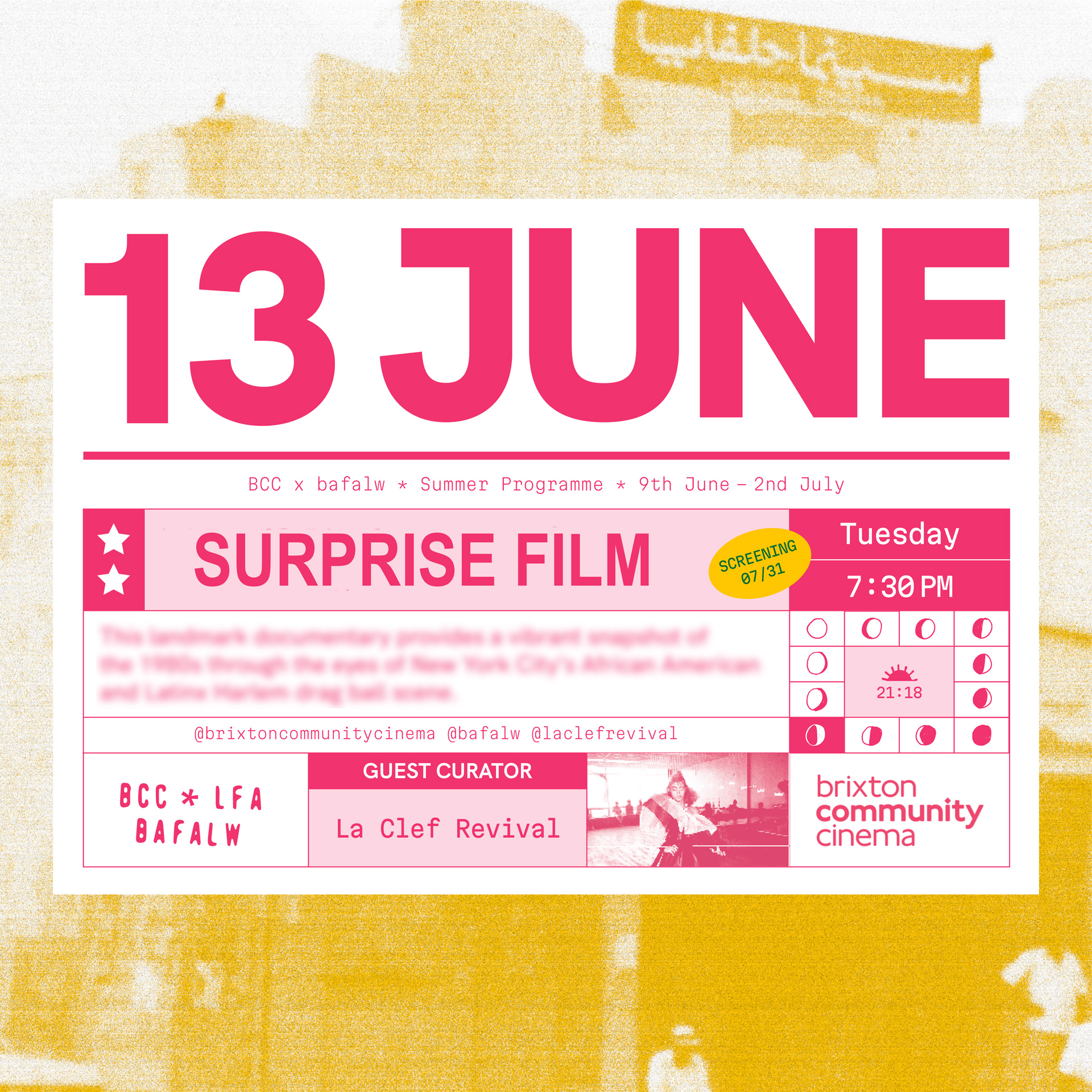 Brixton Community Cinema: La Clef Revival presents a surprise film (13th of June)